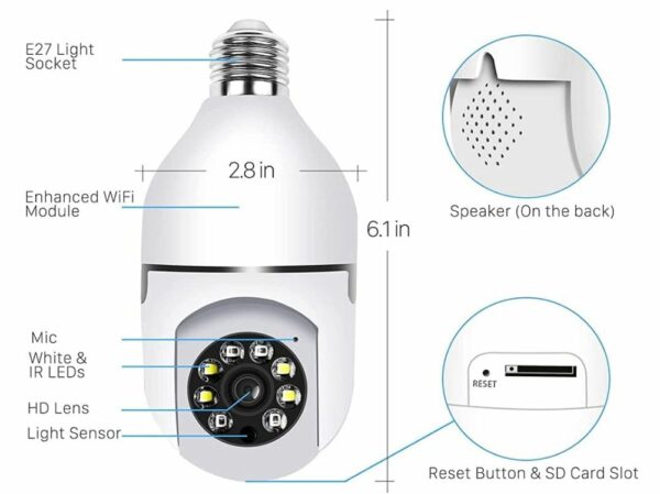 Aerbes AB-C247 E27 Bulb Wifi Camera Lamp
