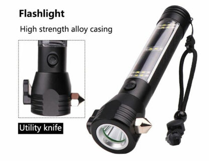 FA-T09 Solar Powered Dual USB Charging Glare Aluminum Alloy Flashlight