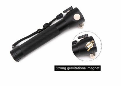 FA-T09 Solar Powered Dual USB Charging Glare Aluminum Alloy Flashlight