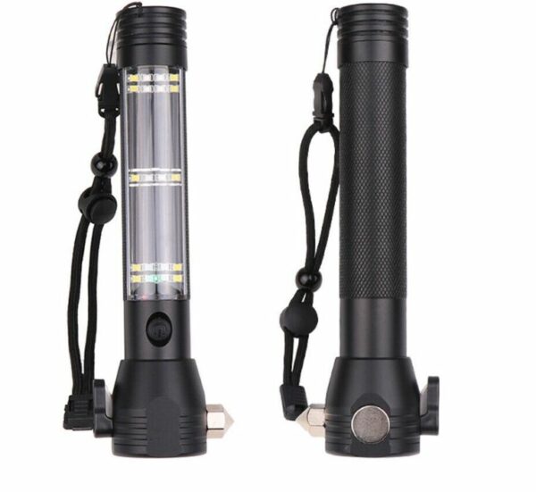 FA-T09 Solar Powered Dual USB Charging Glare Aluminum Alloy Flashlight