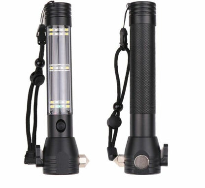 FA-T09 Solar Powered Dual USB Charging Glare Aluminum Alloy Flashlight