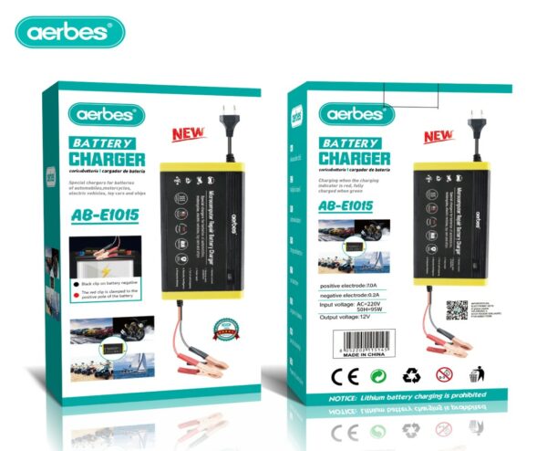 Aerbes AB-E1015 Motorcycle Battery Charger 12V 7A