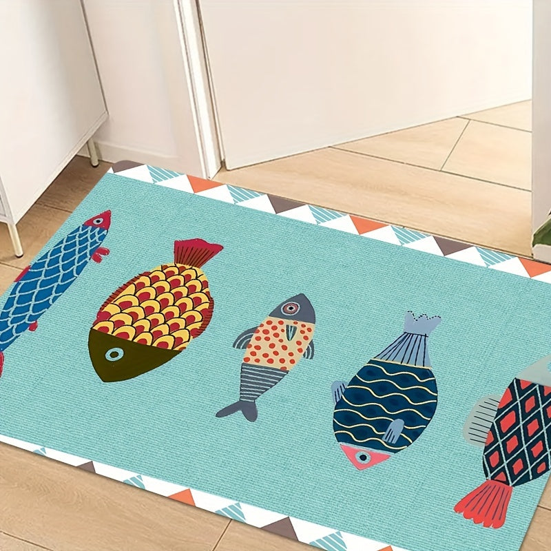 1Pc Cartoon Small Fish Pattern Floor Mat Carpet Living
