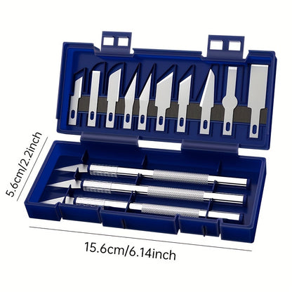 13pcs Metal Carving Knife Pen Art Seal Cutting Manual Combination Paper Cuttings Non-Slip Gadget DIY Precision Repair Tool