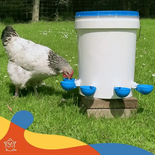 5-Pack Large Blue Automatic Chicken Drinkers - Smooth Flow, Effortless, Weatherproof And Leakproof P