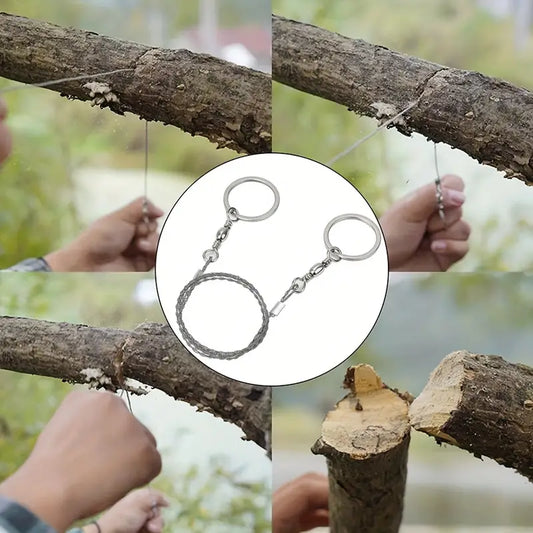 1pc Stainless Steel Wire Saw, Chain Saw Rope, Lifesaving Saw, Camping Supplies, Outdoor Survival Tool