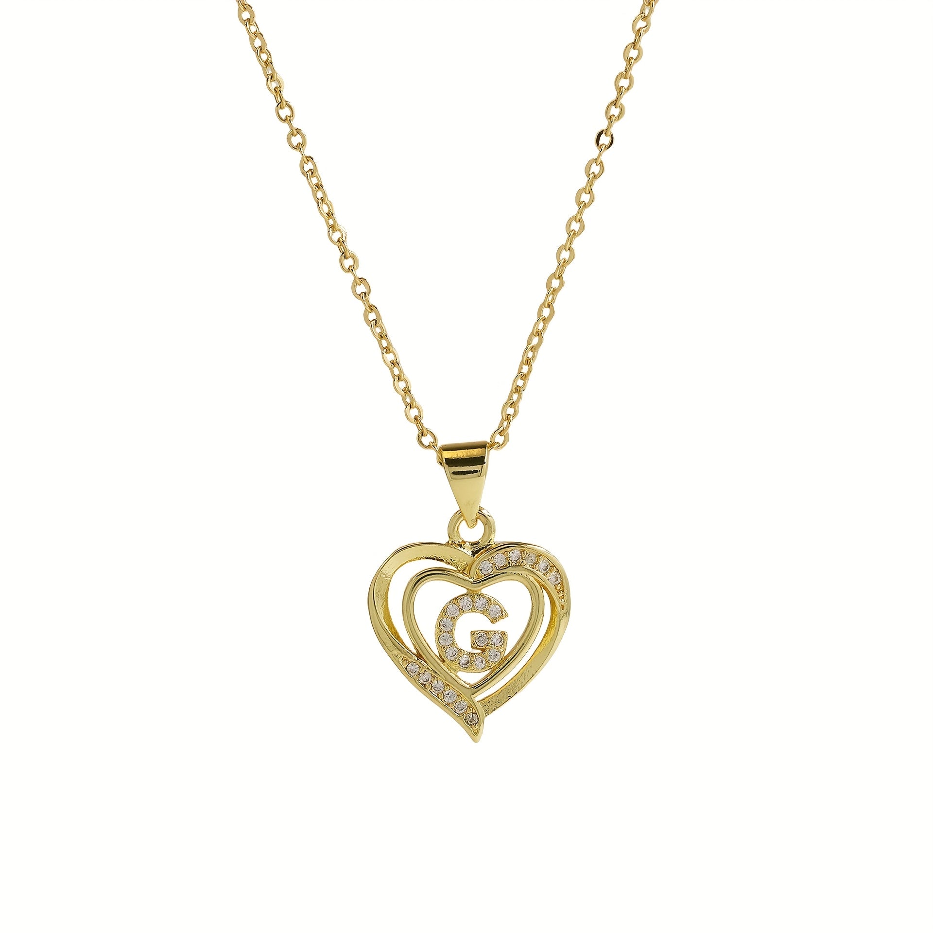 1pc 's Initial Necklace   1 Golden Plated Golden Plated Heart Pendant with A Z Letters (A Z)   Name Jewelry Gift for Wedding  Mother's Day    Elegant Golden Tone Initial Charm for Casual Attire & Special Occasions  for Teenager