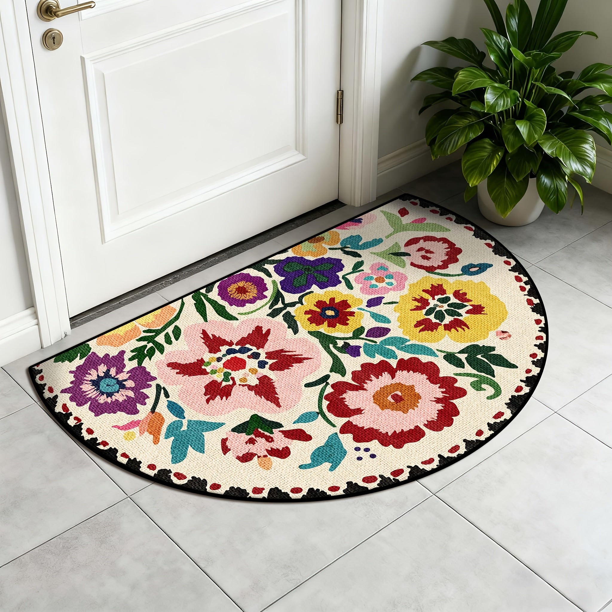1Pc Extra Large Semi Circular Floor Mat Non Slip