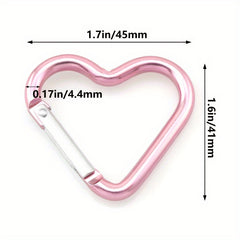 1pc/5pcs Heart Shaped Spring Hook Keychain  Aluminum Alloy  Pink  for Outdoor  Backpack  Daily Wear