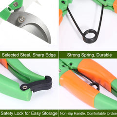 Stainless Steel Pruning Scissors Cutting Multifunctional Flower Tree Branch Bypass Garden Pruner Hand Shear Tool