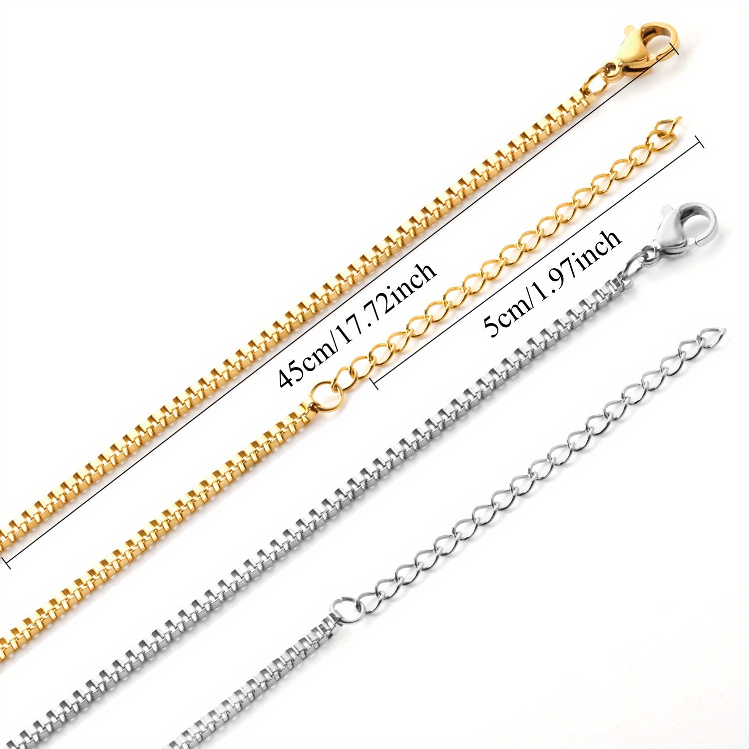 A 316L Stainless Steel Chain Box Chain Necklace for Women And Men  Trendy Hip Hop 316L Stainless Steel Jewelry Accessory with a Simple And High End Chain for Women  New Style DIY Women'S Collar Necklace.