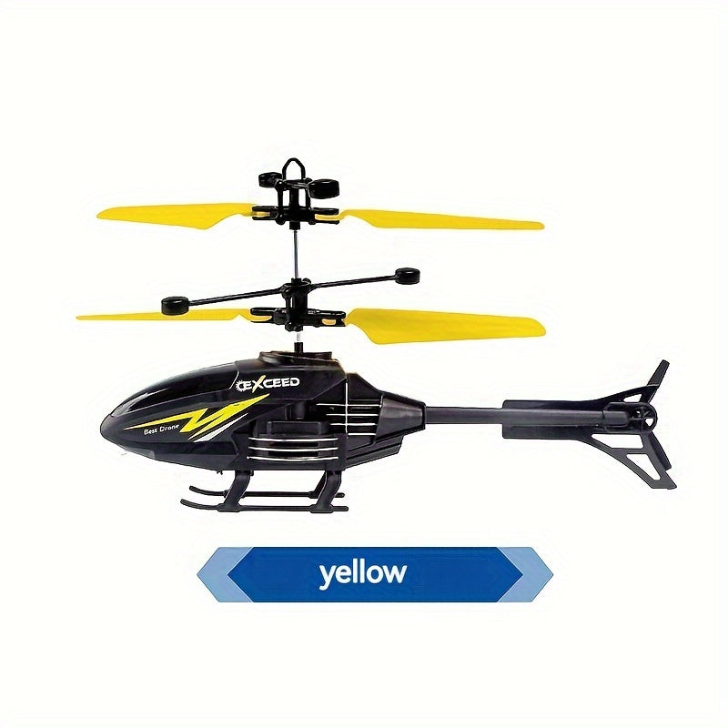 Indoor Children's Toy Aircraft With Remote Control, Gesture Sensing Lights, Crash Resistance, And Suspended Flight Model, Remote Control Sensing Aircraft With Cartoon Design For Children