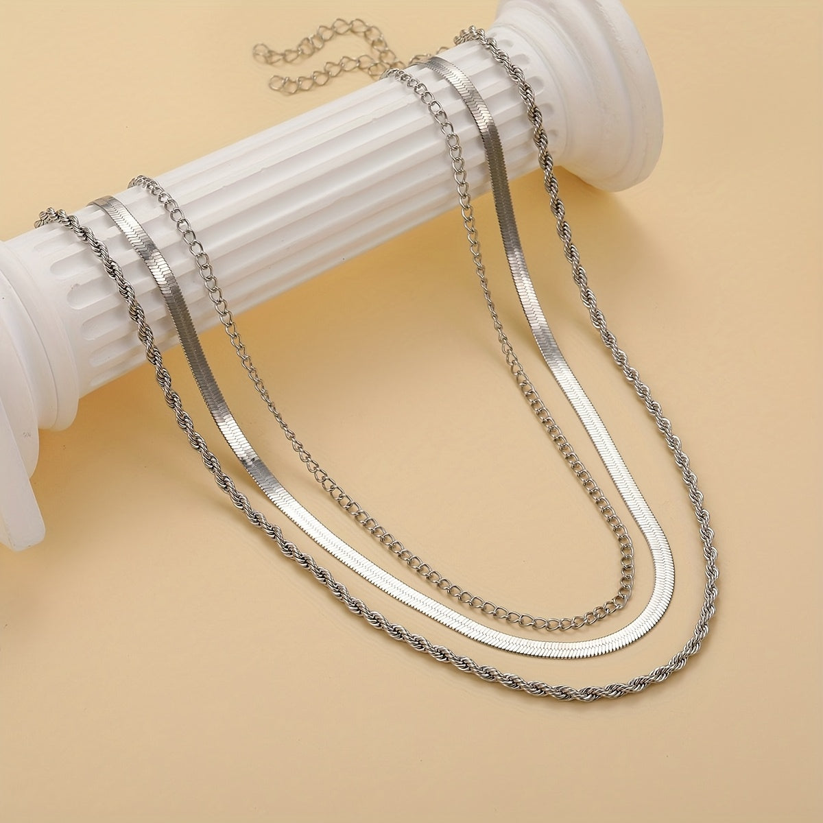 AIVEO Women's Stainless Steel KC Golden Plated Interlocking Layered Necklace   Multi Layered Stackable Chains  Anti Tarnish Durable Jewelry for Daily Wear & Parties  Elegant Gift for Christmas  Birthdays  (European Style Golden Jewelry