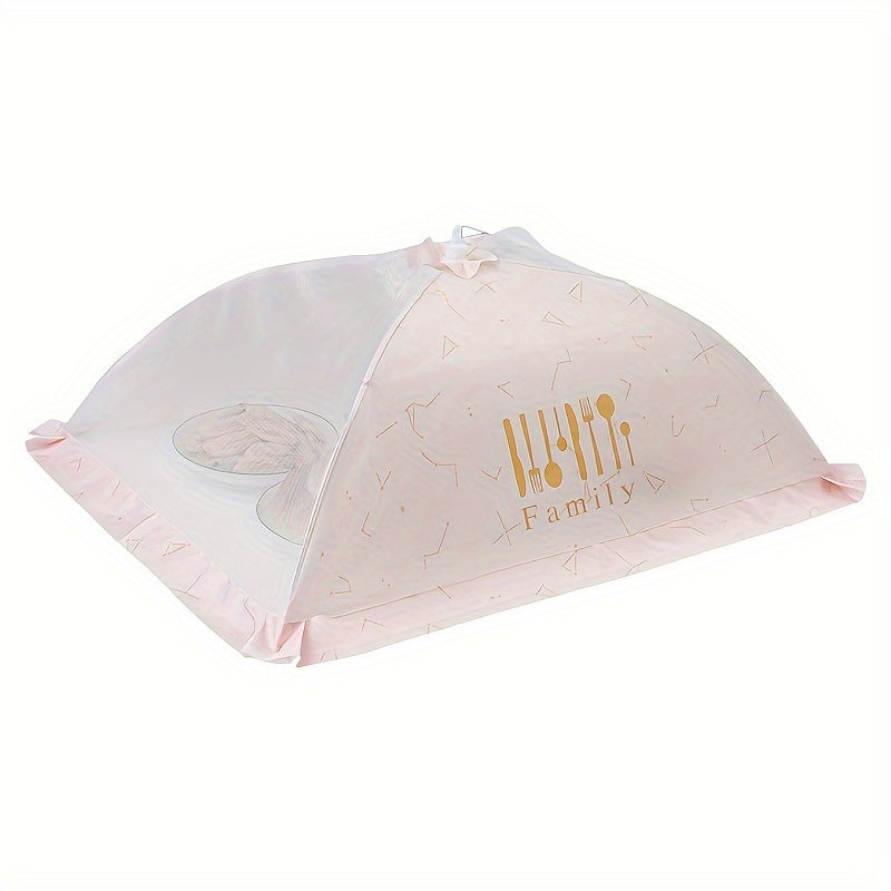 Large Capacity Folding Table & Dish Cover with Knife Fork Pattern   Dual Sided Fabric & Carbon Steel Frame for Outdoor Dining  Picnics  BBQs  Folding Picnic Table  Foldable Design  Durable Frame