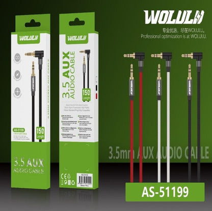 Wolulu AS-51199 90? Angle Auxiliary Cable 1.2m