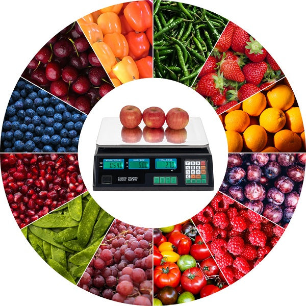 40KG Digital Electronic Scale Stainless Steel LCD Double Sided Display