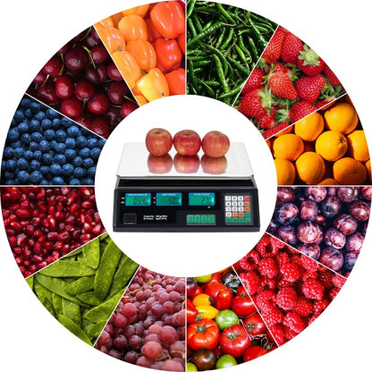 40KG Digital Electronic Scale Stainless Steel LCD Double Sided Display