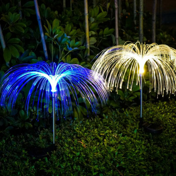 FA-LC30 Solar Powered Multicolor Jellyfish Fiber Starburst Light 2PC