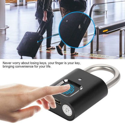 L34 Security Door Lock Smart Keyless Usb Rechargeable Fingerprint Padlock For Locker Travel