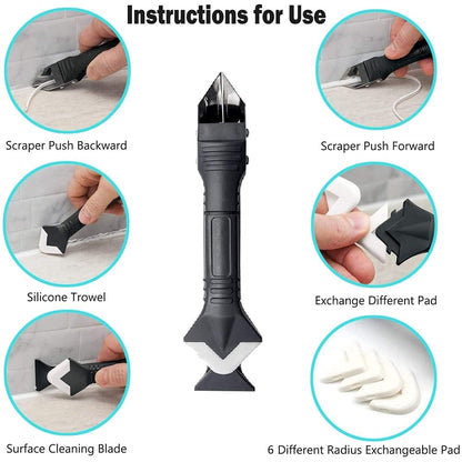 s Caulking Tool Kit and 3 in 1 Caulking Tools Silicone Sealant Finishing Tool Grout Scraper