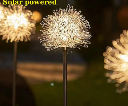 FA-LC77H Solar Powered Aluminum Dandelion Light Warm White 2 PCS