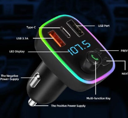 MP3-2 Car FM Modulator And MP3 Player with 2USB + PD Fast Charging