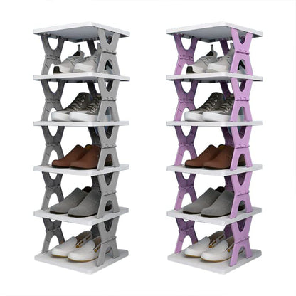 Smart Store Collapsible Shoes Stand,Shoe Tower Rack Suit for Small Spaces,Closet,Small Entryway,Easy Assembly and Stable in Structure,Corner Storage Cabinet for Saving Space