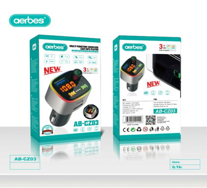 Aerbes AB-CZ03 Multifunctional Wireless RGB Car MP3 Player FM Transmitter