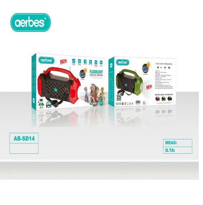 Aerbes AB-SD14 Rechargeable Solar Powered Bluetooth Speaker Flashlight