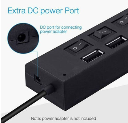 Aerbes AB-C225 High-Speed Compact 7 Ports USB 2.0 Hub
