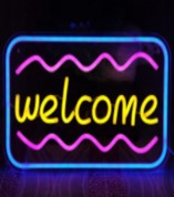 E-27 Welcome Backplate Neon Sign With 12V 2A Power Adapter