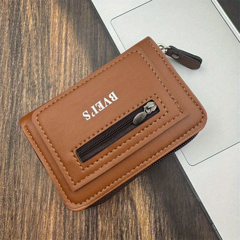 1pc Slim Faux Leather Credit Card Holder Wallet