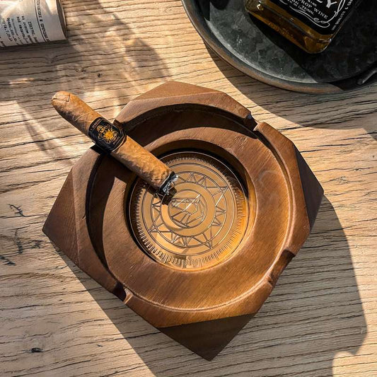 1pc Wooden Cigar Ashtray Vintage Square Ashtray