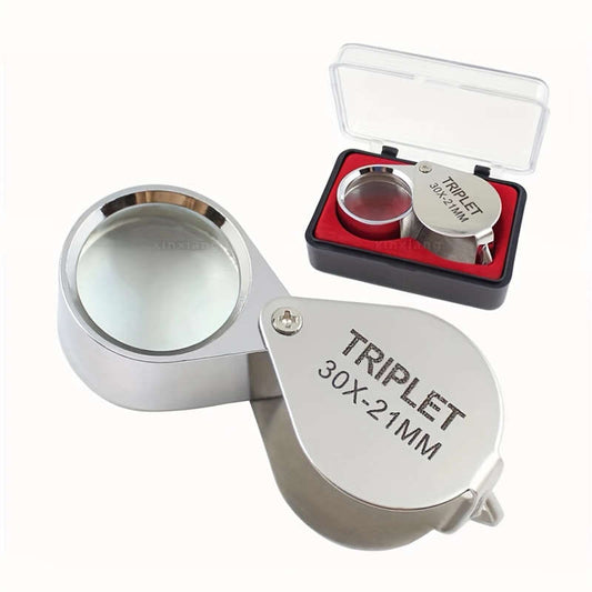 1pc Pocket Jewellers Glass Magnifying Magnifier Jeweler Eye Jewelry 30 X 21mm
