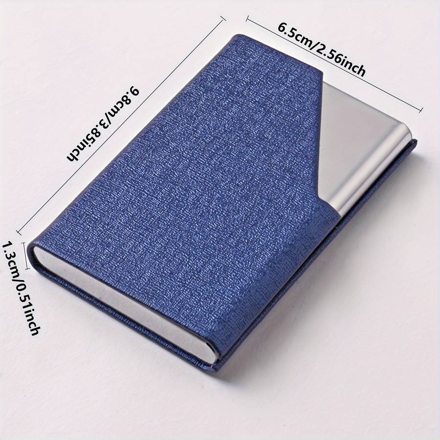 Stainless Steel PU Leather Business Card Holder