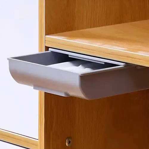 1Pc Sleek Design Self Adhesive Under Desk Drawer Hidden Slide Out Storage Organizer For Office Schoo