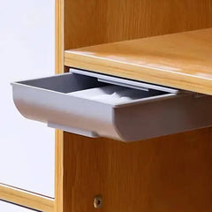 1Pc Sleek Design Self Adhesive Under Desk Drawer Hidden Slide Out Storage Organizer For Office Schoo