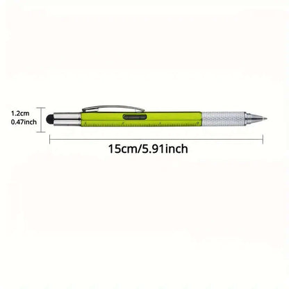 4pcs Can Write Screwdriver Multifunctional Tool Level Stylus Ruler 6-in-1 Multifunctional Pen