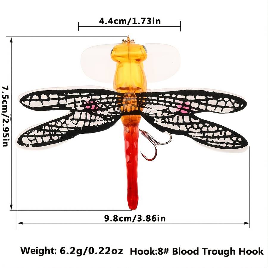 1pc Premium Dragonfly Fly Fishing Lure for Trout Topwater Artificial Bait with Wobbling Actio