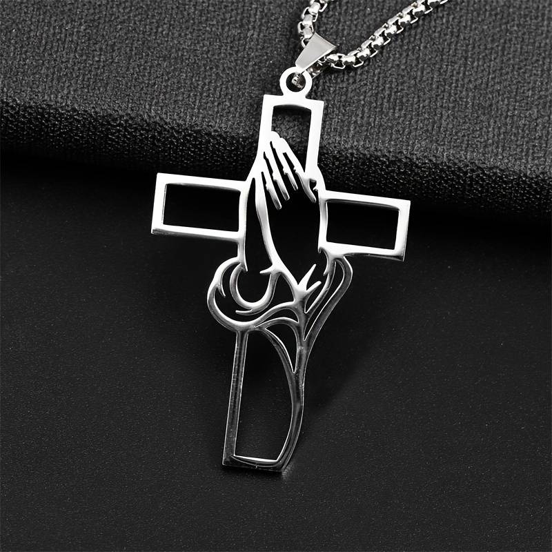 1 Piece Steel Color Jesus Theme Pendant