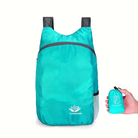 1pc Ultra-Lightweight Foldable Backpack Teal Waterproof Durable Travel Bag