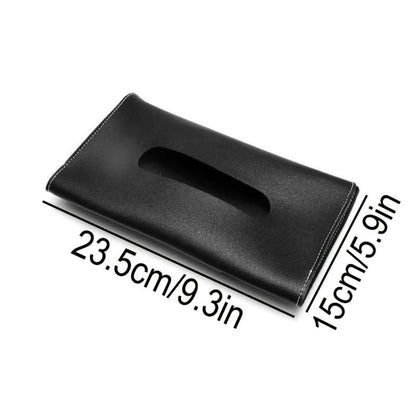 1pc Black PU Leather Car Visor Tissue Holder