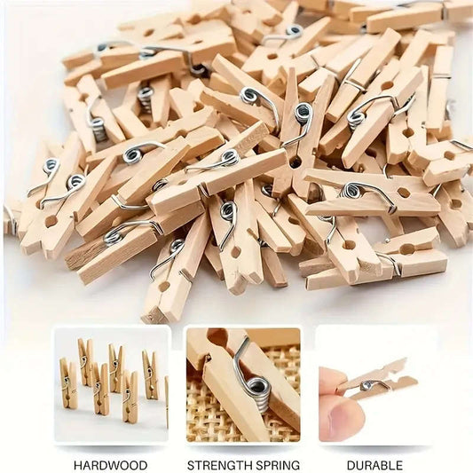 20pcs Mini Clothes Pins for Photo Wooden Small Clothes Pin