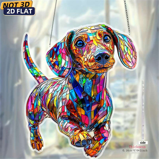 1pc 2D Flat Dachshund Sunshine Catcher 20.32cm x 17.02cm