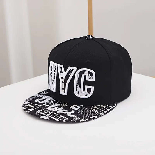 1pc Hat Men's Flat Brim Hat American Style Trendy Spring and Summer Black and White Flat Hat Hip Hop Hat Women's Couple Baseball Cap Autumn Color sent randomly