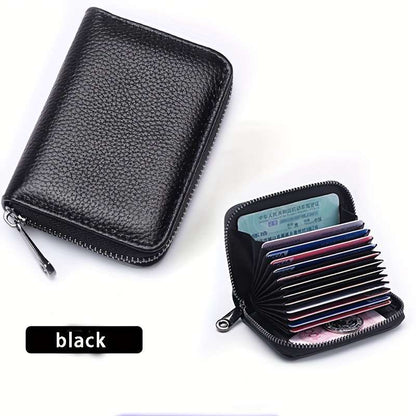 1pc Faux Leather Zipper Wallet with Multiple Card Slots