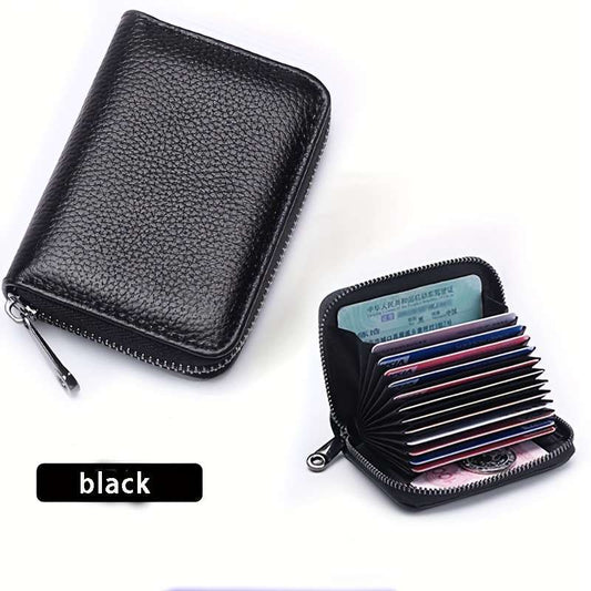 1pc Faux Leather Zipper Wallet with Multiple Card Slots