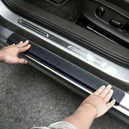 5 Pcs Carbon Fiber Car Door Sill Protector Stickers