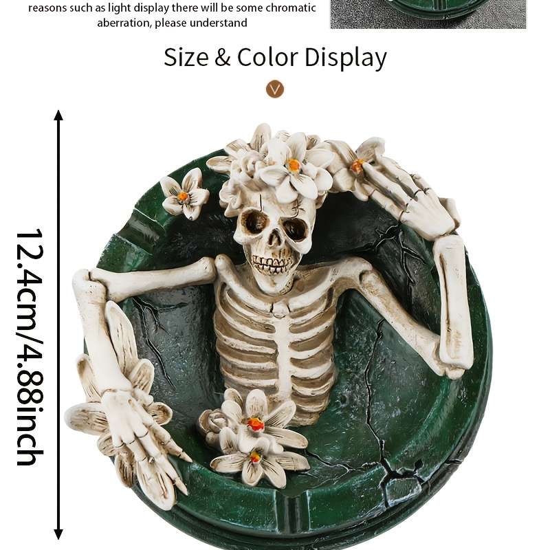 1pc New Flowering Skull Ashtray