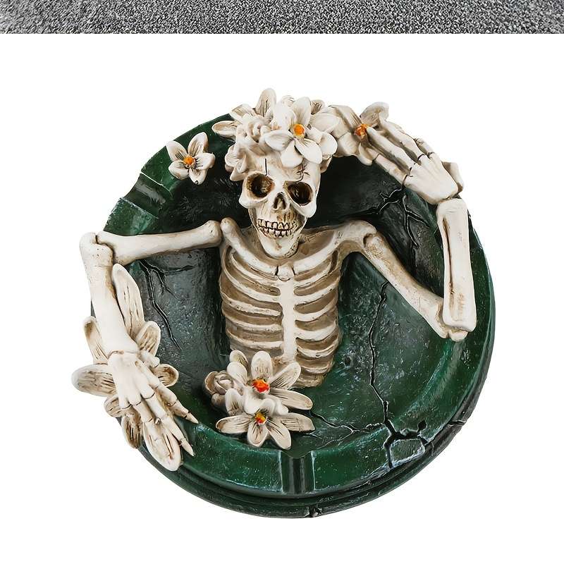 1pc New Flowering Skull Ashtray